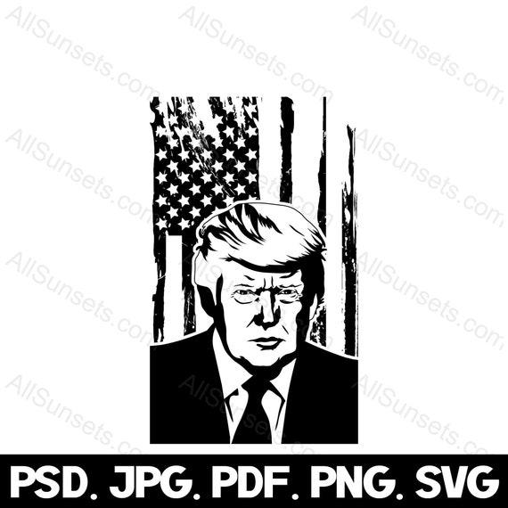 ドナルド・トランプ グランジ アメリカ国旗 svg png jpg pdf psd