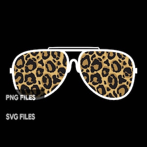 Leopard Print Aviator Sunglasses PNG SVG Cut Files Glasses Animal Skin ...