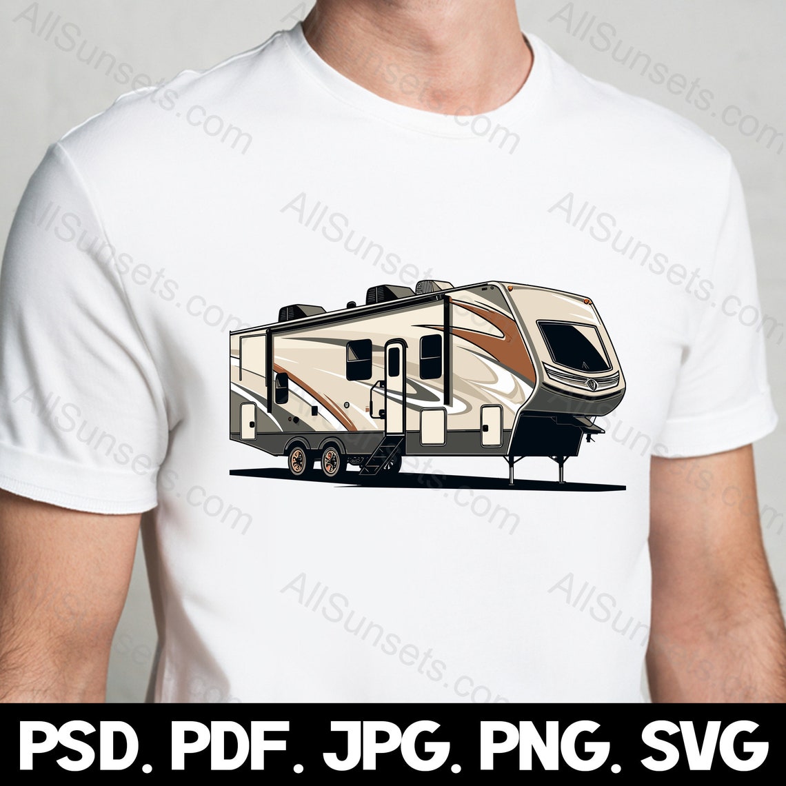 5th Wheel Camper Svg Png Psd Jpg Pdf File Types Fifth Wheel Camping ...