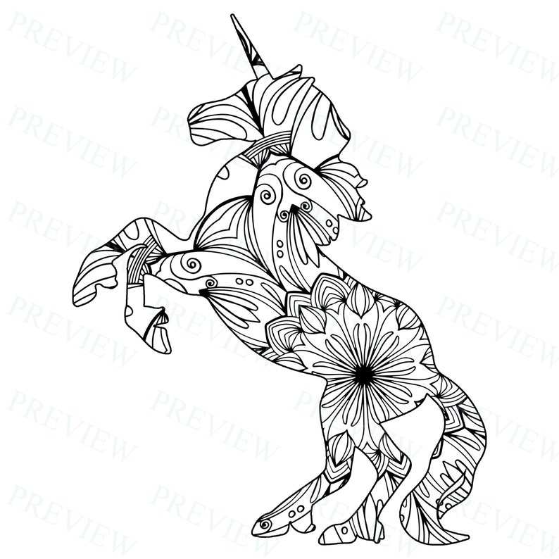 10 mandala unicorn mandala coloring pages commercial