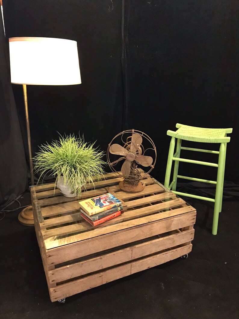 Chicken Coop Crate Wooden Antique Vintage Farmhouse Coffee Table Rustic Chic