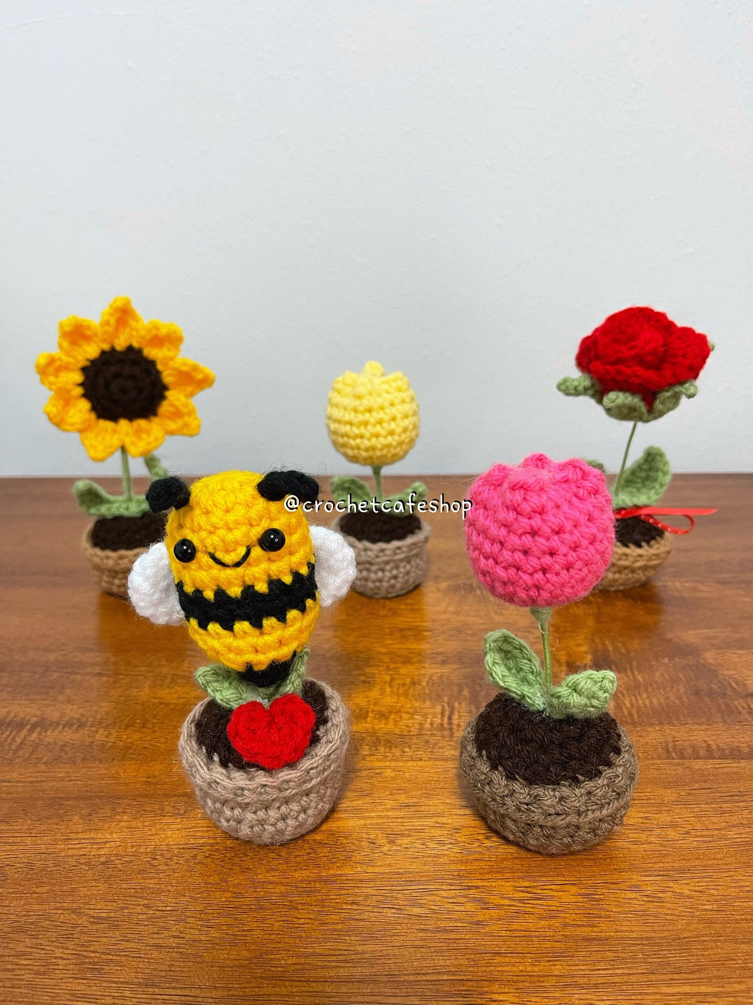 Crochet Forever Flowers Tulipanes en maceta Rosas Girasoles - Etsy España