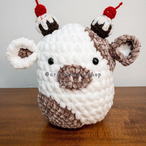 Squishy Strawberry Cow Squishmallow Crochetmallow Handmade Etsy