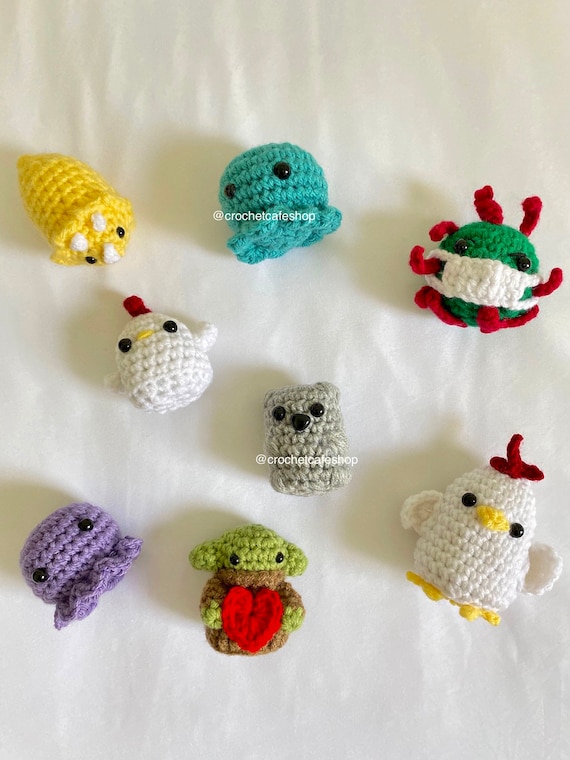 かぎ針編みのミニ！動物、キャラクター、食べ物 • 手作りのかぎ針編み