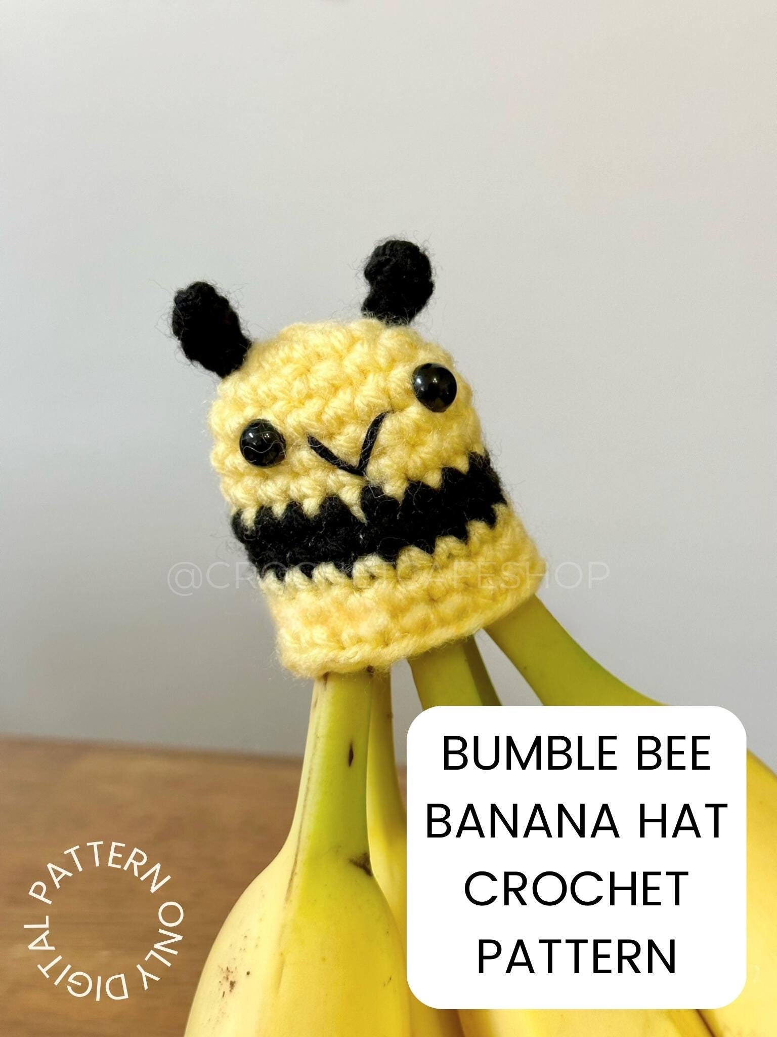 Bumble Bee Banana Hat Digital PDF CROCHET PATTERN Template • Handmade ...