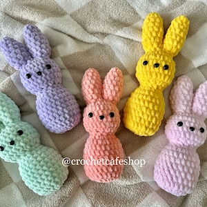 Squishy Easter Bunny Marshmallow Peeps • handmade crochet amigurumi plush toy