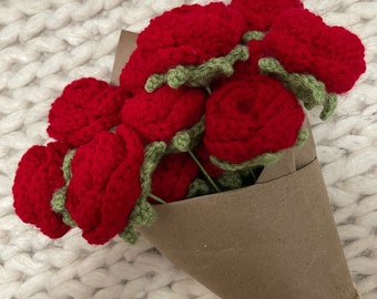 Crochet Forever Flowers Red Roses Bouquet Handmade Crochet Amigurumi Plush Toy - Etsy Crochet Forever Flowers Red Roses Bouquet Handmade Crochet Amigurumi Plush Toy - Etsy
