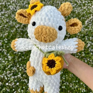 Squishy Sunflower Cow with Crossbody Squishmallow Crochetmallow • handmade crochet amigurumi plush toy