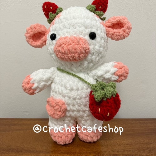 Squishy Strawberry Cow Squishmallow Crochetmallow Handmade Etsy