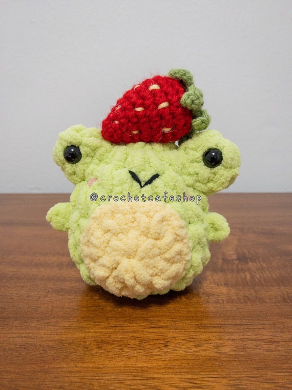 Squishy Mini Strawberry Frog Squishmallow Crochetmallow Handmade