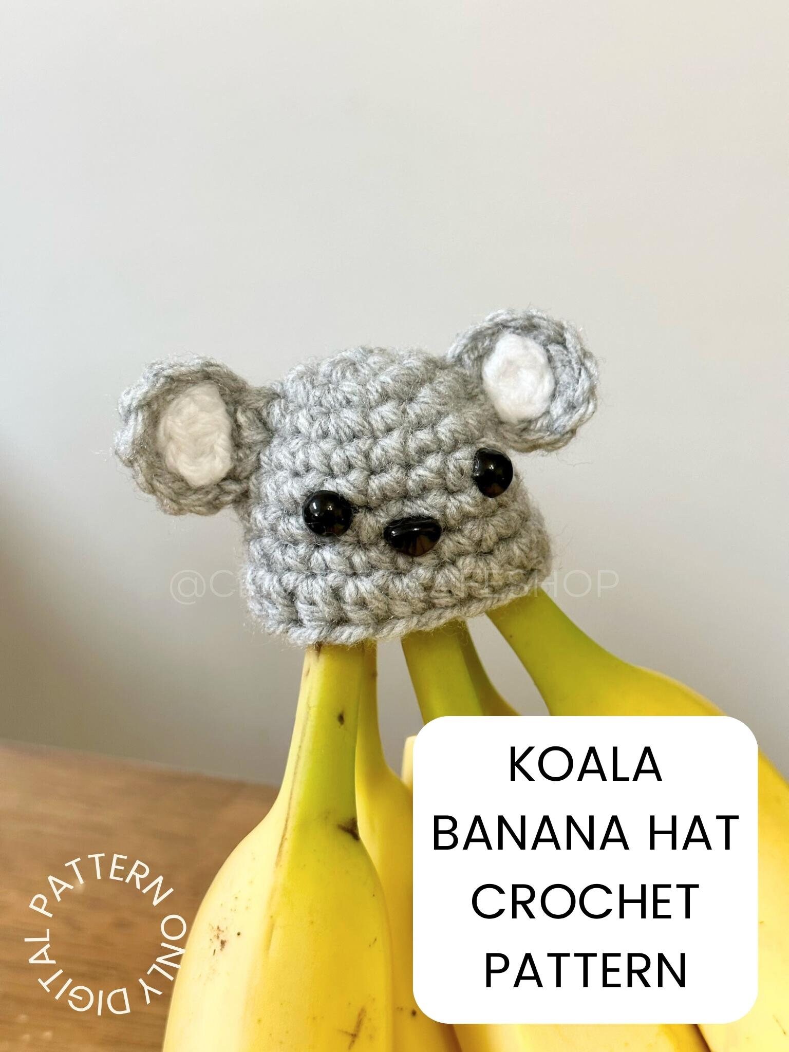 Koala Banana Hat digital PDF CROCHET PATTERN Template • handmade crochet amigurumi plush toy