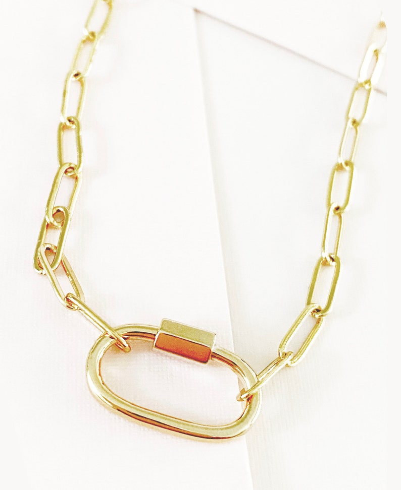 MINIMALIST PAPERCLIP NECKLACE 18K Gold Filled Paperclip Etsy