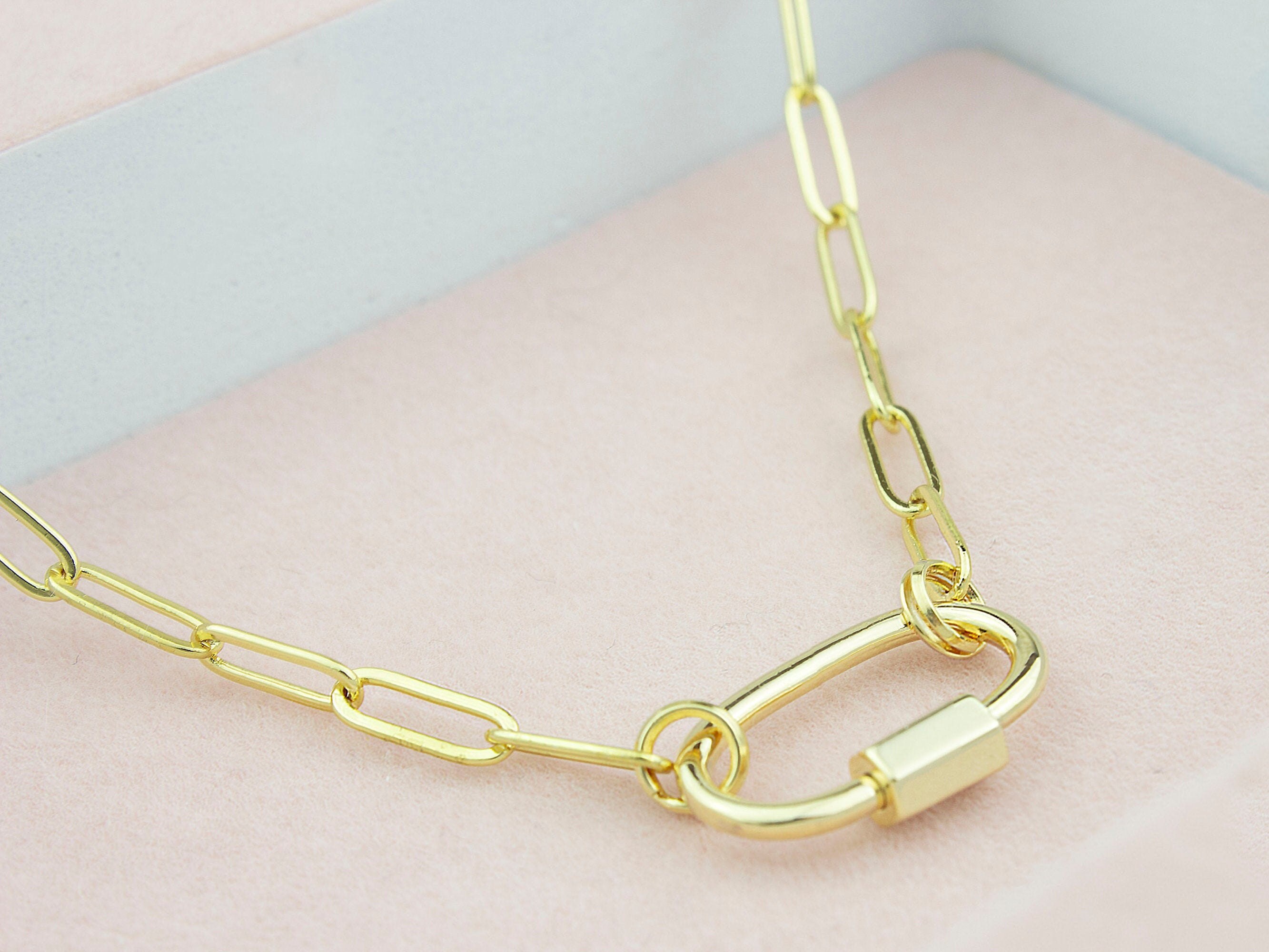 MINIMALIST PAPERCLIP NECKLACE 18K Gold Filled Paperclip Etsy