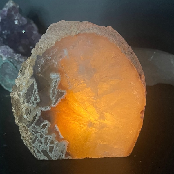 Banded Agate Candle Holder Geode Rough Crystal