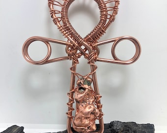 6x4inch Copper Nugget Sinergia de sanación reiki Cruz copta Kemetic Ankh por Infinite Treasures, LLC