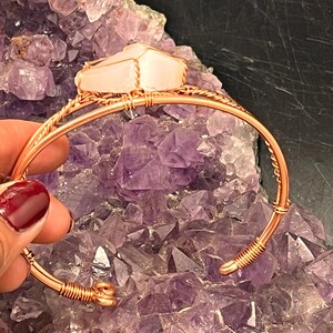 selenite copper wire wrapped bracelet