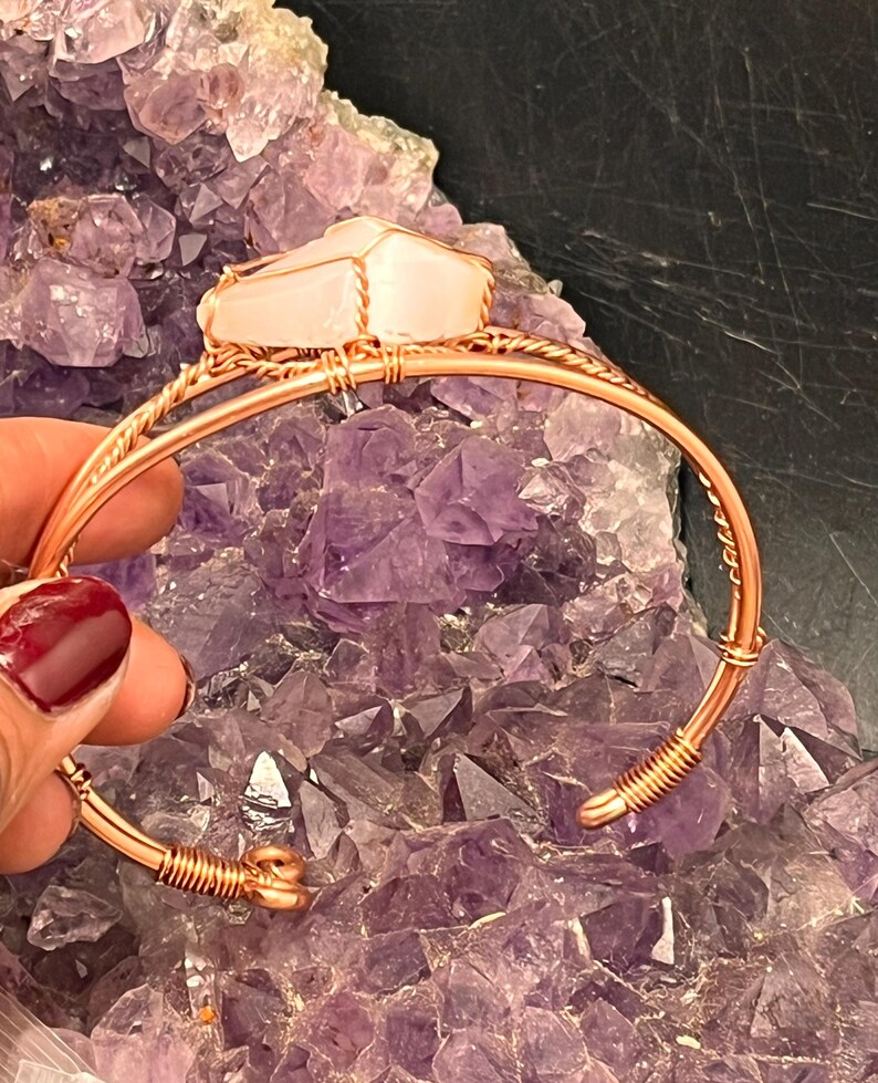 selenite copper wire wrapped bracelet