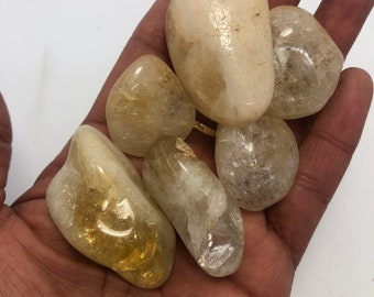 Brazilian Citrine XLarge 1.5 inch polished Trumble Stones Crystal (price per stone)