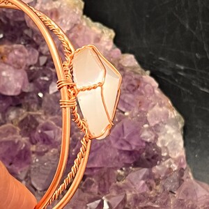 selenite copper wire wrapped bracelet