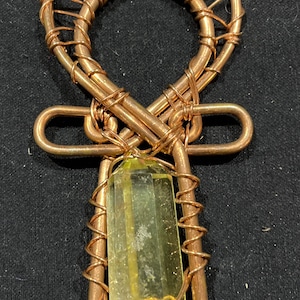Citrine Kemetic Coptic Cross Copper Pocket Ankh