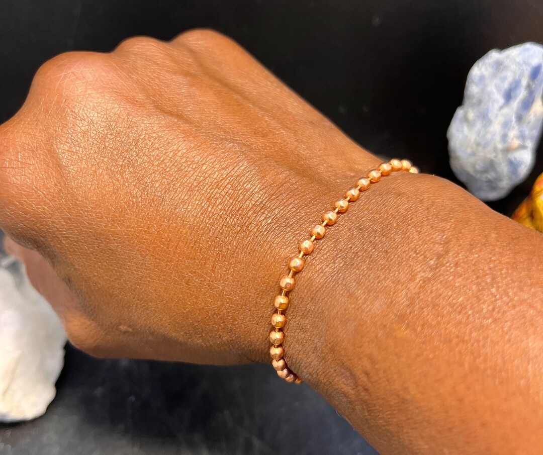 3.2mm Dainty Copper Bead Chain Bracelet or Anklet Made to Order Etsy
