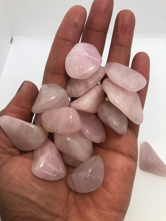 2-Rose Quartz x inch polished Trumble Stone Crystal