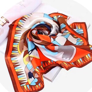 Face cosplay (brown) Small Square  Mulberry Silk Scarf