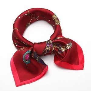 New tassels-Small Square  Mulberry Silk Scarf
