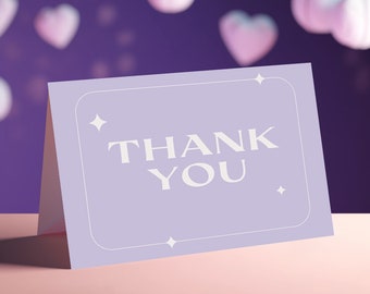 Dreamy Lilac Thank You Card/Printable Thank You Card/Instant Download Wedding Template/Lavender Thank You Note/Modern Vintage greeting card