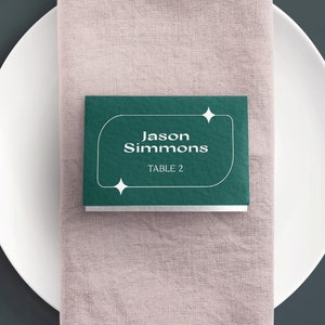 Dreamy Forest Name Card Template/Forest Green Wedding Place Card Imprimable/DIY Place Card/Retro Wedding sitting card template