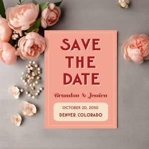 1950s Vintage Save the Date Template: Editable Retro Invite (Digital Download)