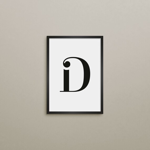 Letter D Wall Decor Letter D Print Letter D Wall Art Letter Etsy