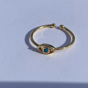 14kt Gold Fill Diamond Evil Eye Ring Gold Evil Eye Ring Gold Star Ring Gold Tiny Evil Eye CZ Gold Jewelry Crescent City Gift Hypoallergenic
