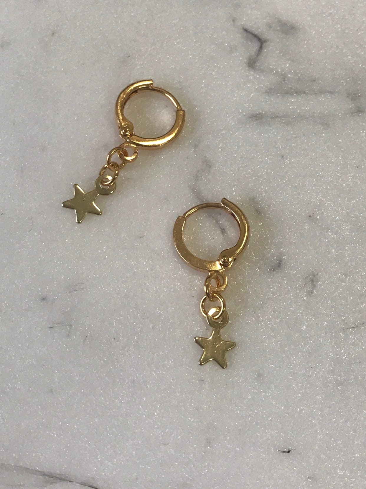 Star Huggies Gold Star Huggie Earrings Star Earrings Star | Etsy