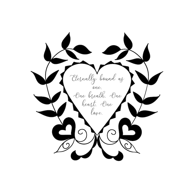 Download Wedding quote with heart image svg heart with floral vine ...