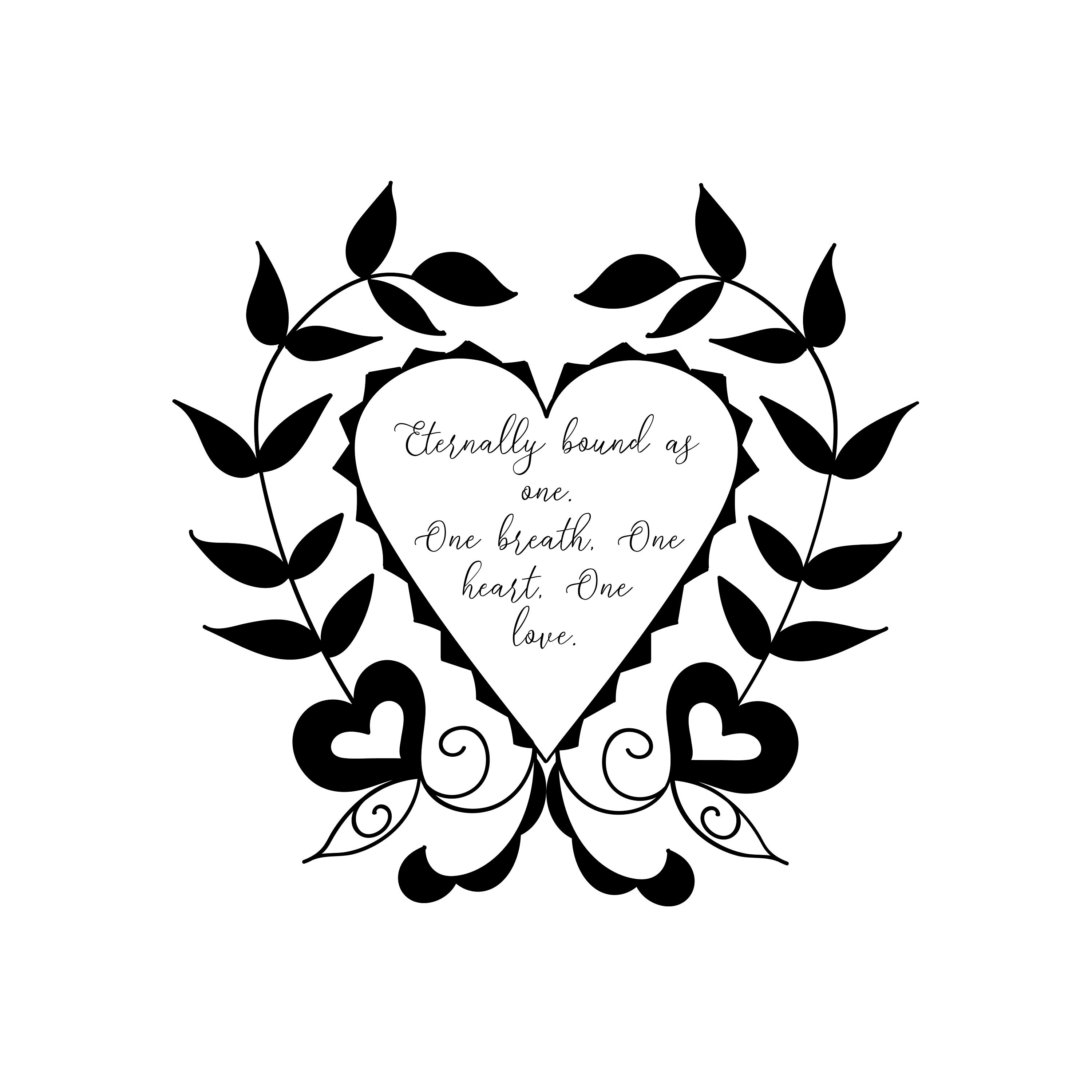 Download Wedding Quote With Heart Image Svg Heart With Floral Vine Etsy