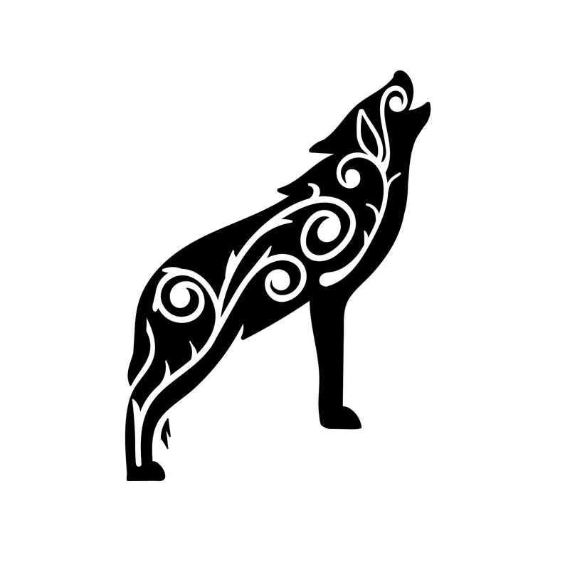 Download Tribal wolf clipart wolf silhouette SVG Native Indian wolf ...