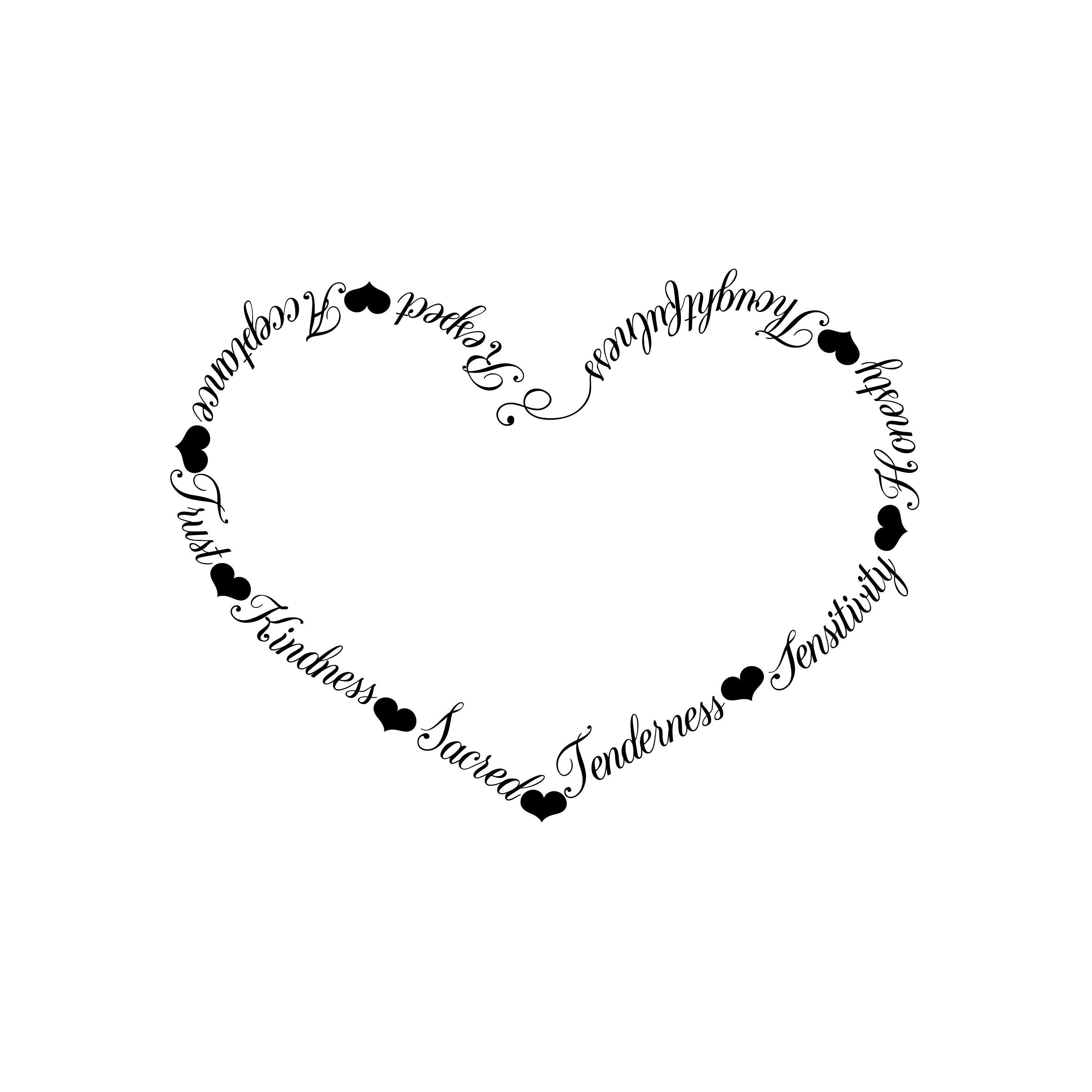 Eigenschaften der Liebe schwarzweiß Svg Herz Vektor Herzen Etsy.de