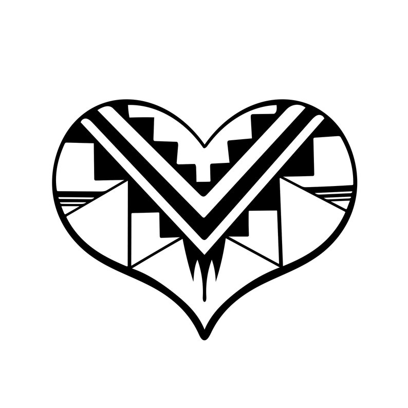 Download Native American Heart Design svg tribal heart clip art | Etsy