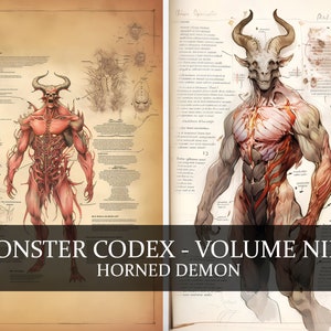 14 páginas Monster Codex Volumen nueve, Monster Bestiary Vol 9, 14 JPG Demon Bestiary Fantasy Codex