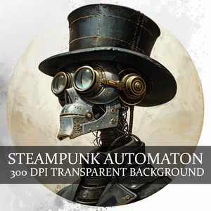 31 スチームパンク オートマトン クリップアート バンドル - スチームパンク メカニカル ロボット PNG バンドル、メカ ヒューマノイド PNG、ロボット バトラー クリップアート、ディーゼルパンク