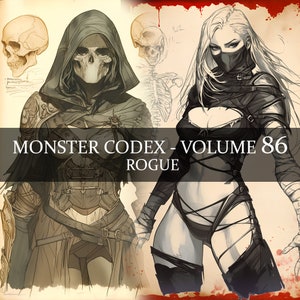 32 Seiten Monster Codex Band 86, Monster Bestiary Vol 86, 32 JPG Schurke Bestiary Fantasy Codex, Dieb Assassinen Grimoire Junk Journal LARP prop