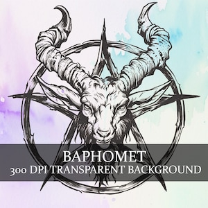 13 Paquete PNG de imágenes prediseñadas de Baphomet, imágenes prediseñadas satánicas de Baphomet de fantasía oscura, imagen de fantasía de cabra demoníaca