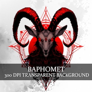 15 Baphomet Clipart PNG bundel, Dark Fantasy Baphomet satanische clipart, demonische geit Fantasy afbeelding
