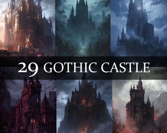29 Gothic Castle Clipart PNG, Dark Castle Art, Dark Fantasy Castle, Vampire Castle Clipart PNG