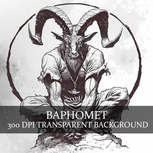 17 Baphomet Clipart PNG bundel, Dark Fantasy Baphomet satanische clipart, demonische geit Fantasy afbeelding, Beëlzebub clipart