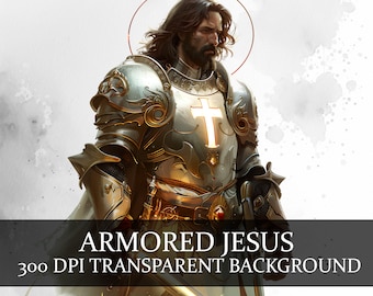 23 Armored Jesus Christ Clipart, Jesus in armor PNG, The Messiah Clipart, Christ in Armor, Armored Christ, Jesus Knight Clipart Bundle