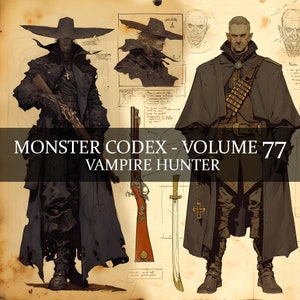 14 Seite Monster Codex Band 77, Monster Bestiary Band 77, 14 JPG Vampire Hunter Bestiary Fantasy Codex, Vampire Slayer Grimoire Junk Journal