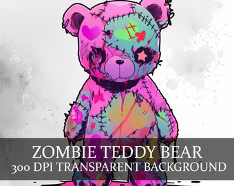 Bundle of 22 Scary Teddy Bear PNG Spooky Teddybear Zombie Teddy Bears Monster Teddy Bears Horror Teddy Bears Downloadable Clipart File Pack