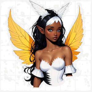 Beautiful Fairies Clipart 20 png |Ebony Fairies PNG | Dark Fairies Clipart Transparent background